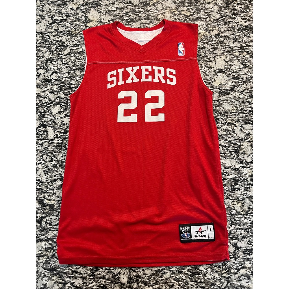 Alleson Athletic Team NBA Philadelphia Sixers 22 Jersey Red‎ Mesh Mens Small